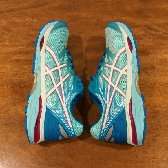 Asics GEL-Cumulus 18 Aqua Splash/White/Pink Glow Women size 7 - Picture 4 of 7